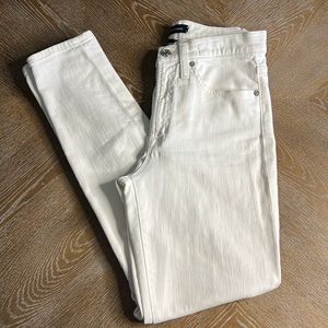 J. CREW JEAN 9” High-Rise Toothpick White Denim Jean 27
